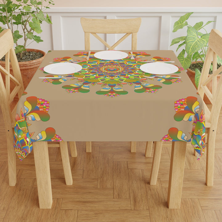 Rainbow Mandala Tablecloth - Boho Decor Home Decor - Blululi