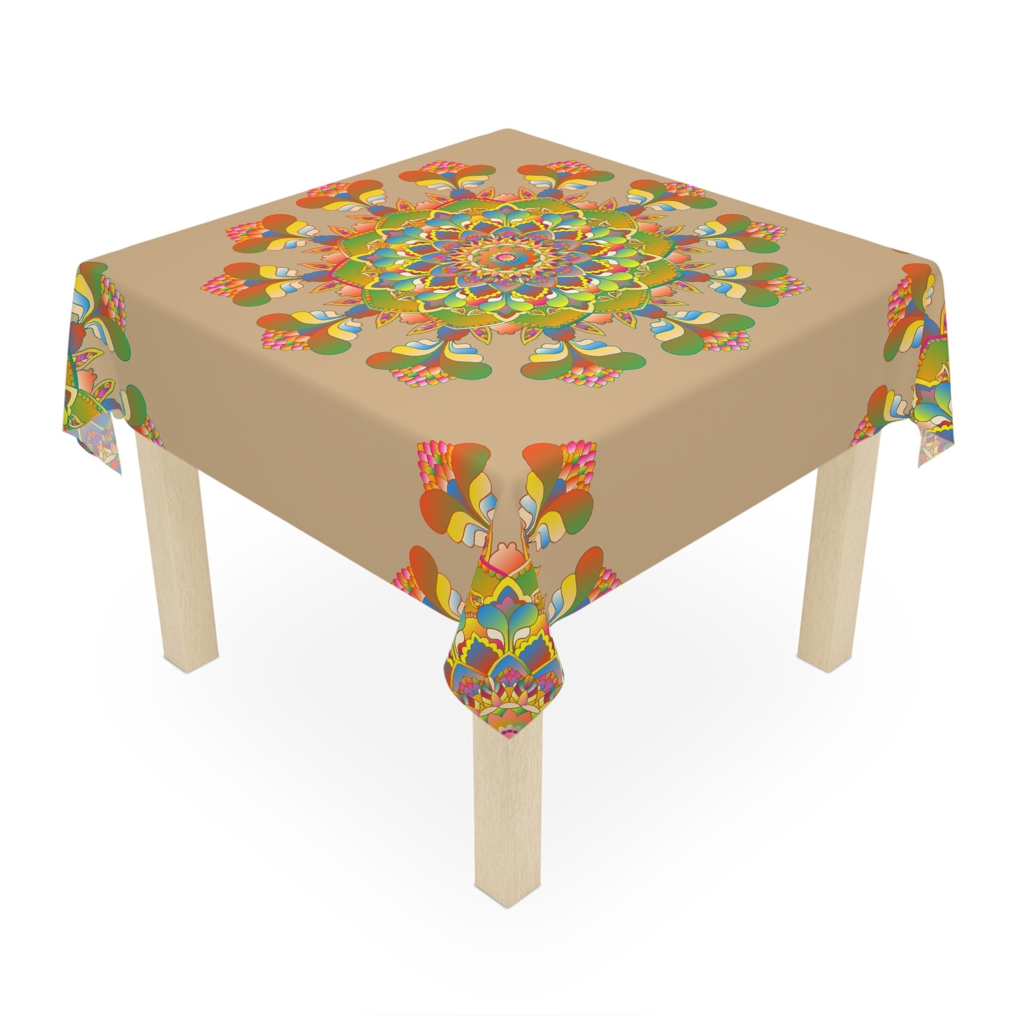 Rainbow Mandala Tablecloth - Boho Decor Home Decor - Blululi