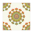 Rainbow Mandala Tablecloth - Ivory, 16 Petal Design Home Decor - Blululi