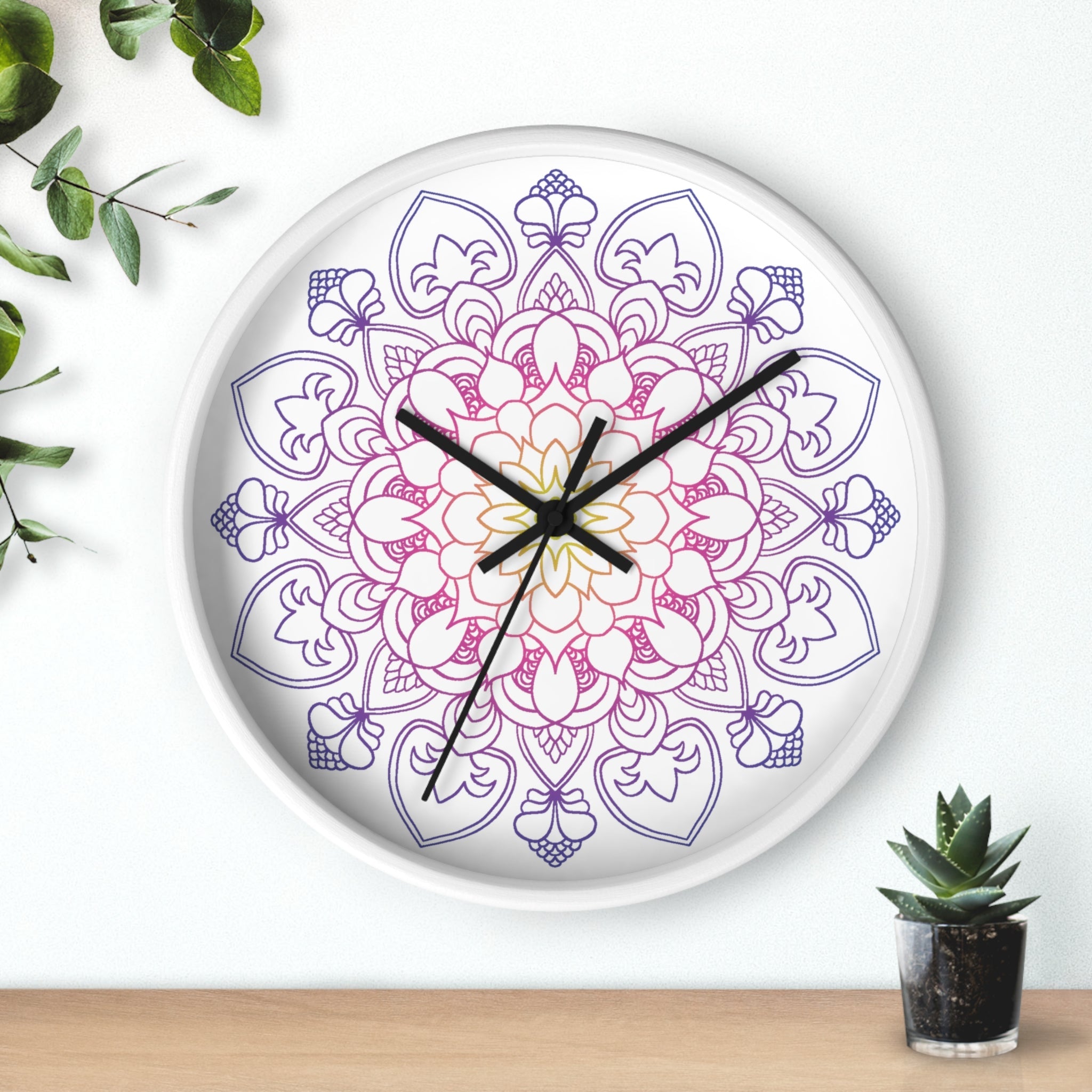 Rainbow Mandala Wall Clock Home Decor - Blululi