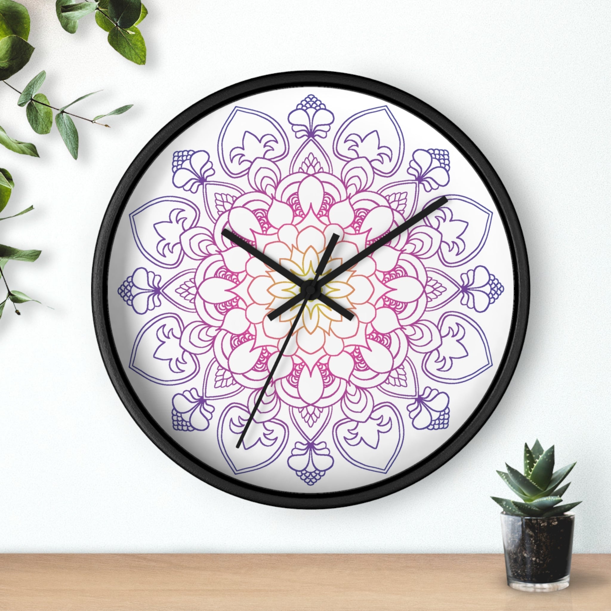 Rainbow Mandala Wall Clock Home Decor - Blululi