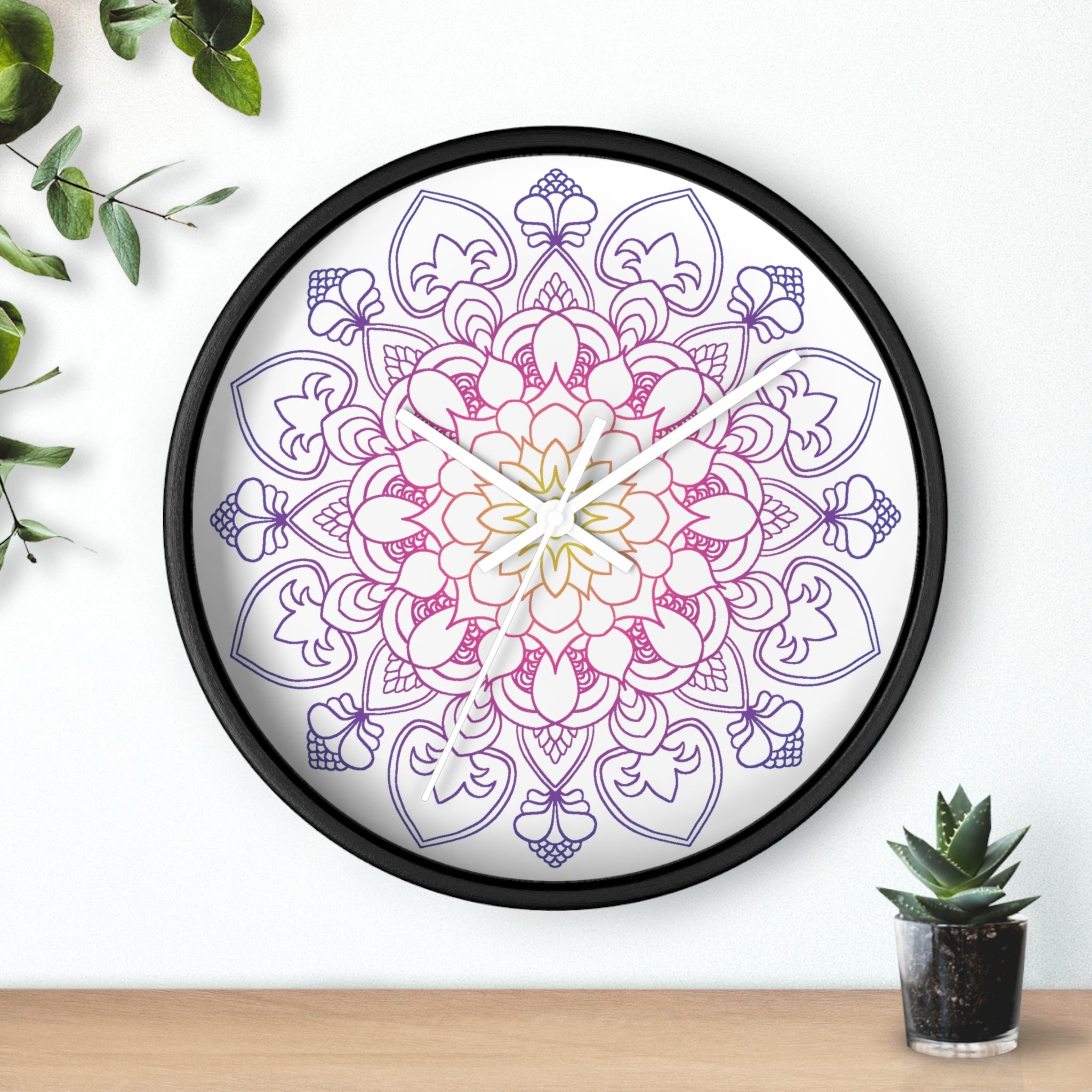 Rainbow Mandala Wall Clock Home Decor - Blululi