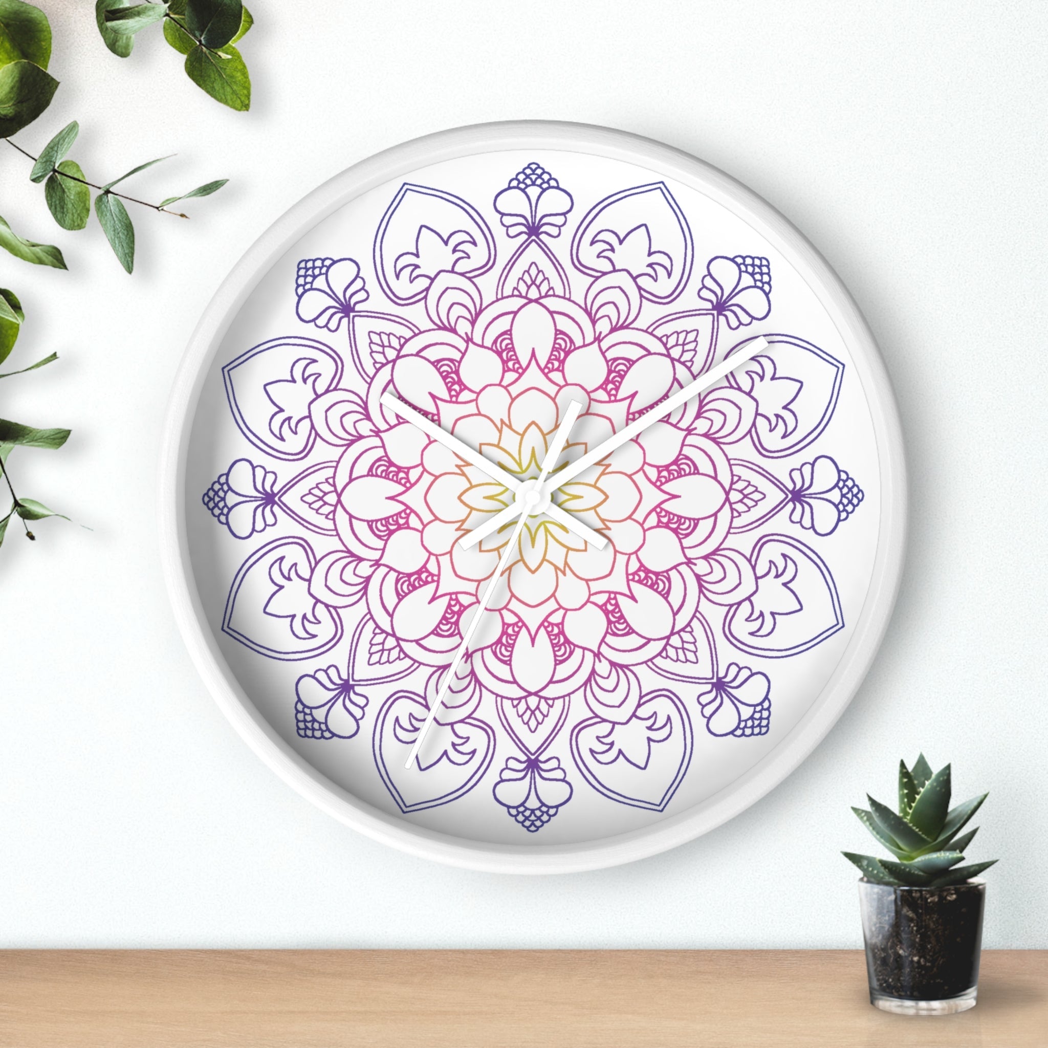 Rainbow Mandala Wall Clock Home Decor - Blululi