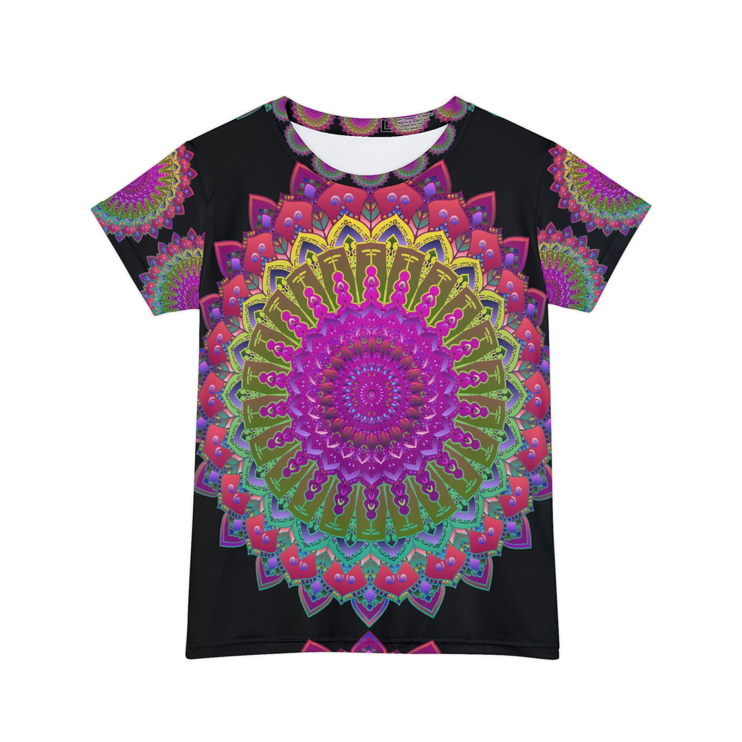 Rainbow Mandala Women's Short Sleeve Shirt All Over Prints - Blululi