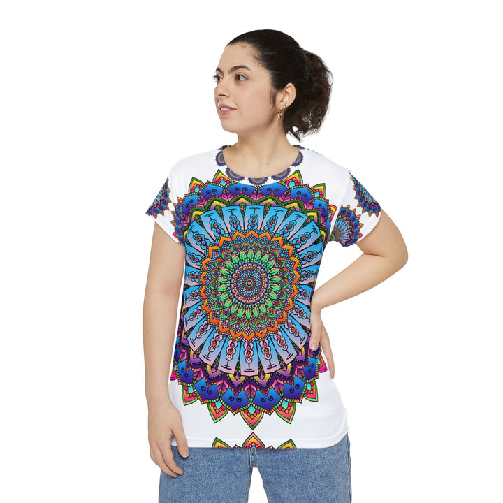 Rainbow Mandala Women's Short Sleeve T-Shirt All Over Prints - Blululi