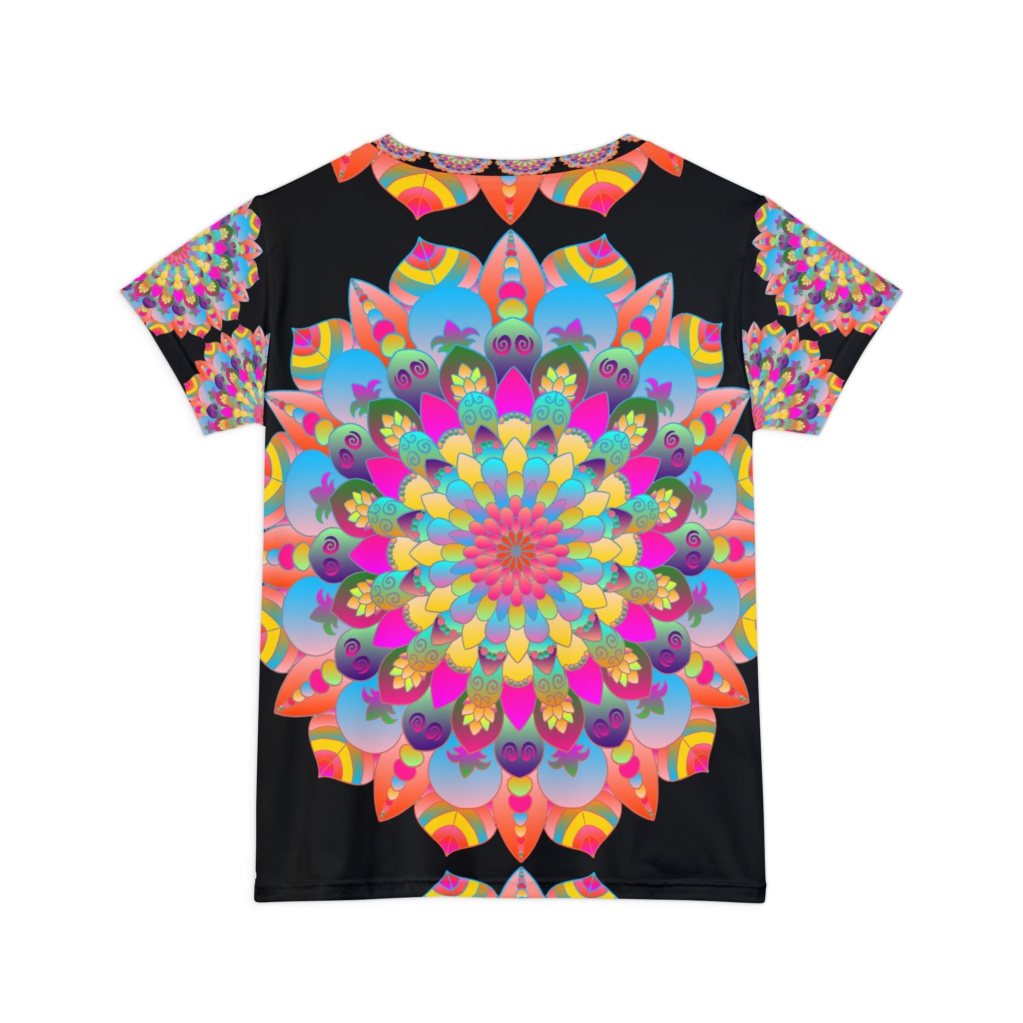 Rainbow Mandala Women's Short Sleeve T-Shirt All Over Prints - Blululi