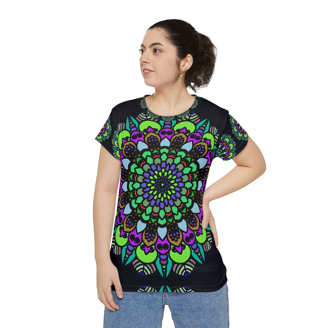 Rainbow Mandala Women's Short Sleeve T-Shirt All Over Prints - Blululi