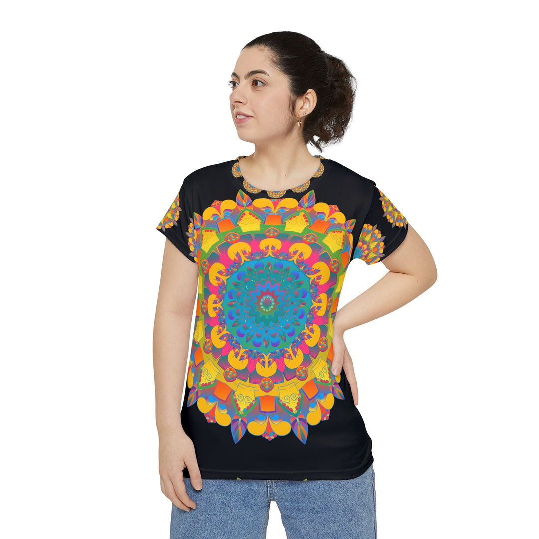 Rainbow Mandala Women's Short Sleeve T-Shirt All Over Prints - Blululi