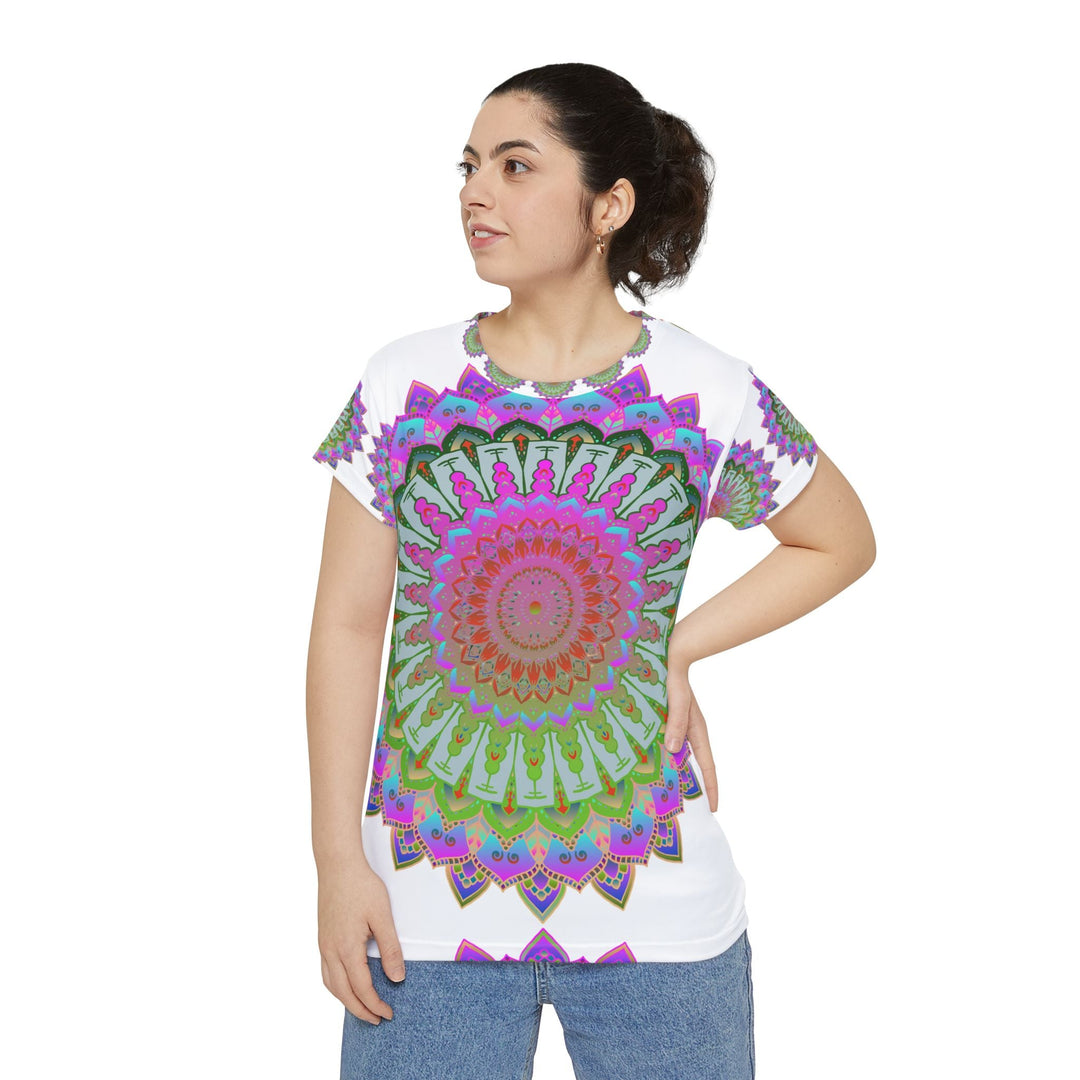 Rainbow Mandala Women's Short Sleeve T-Shirt All Over Prints - Blululi