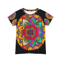 Rainbow Mandala Women's Short Sleeve T-Shirt All Over Prints - Blululi