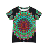Rainbow Mandala Women's Short Sleeve T-Shirt All Over Prints - Blululi