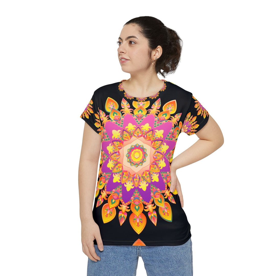 Rainbow Mandala Women's Short Sleeve T-Shirt All Over Prints - Blululi