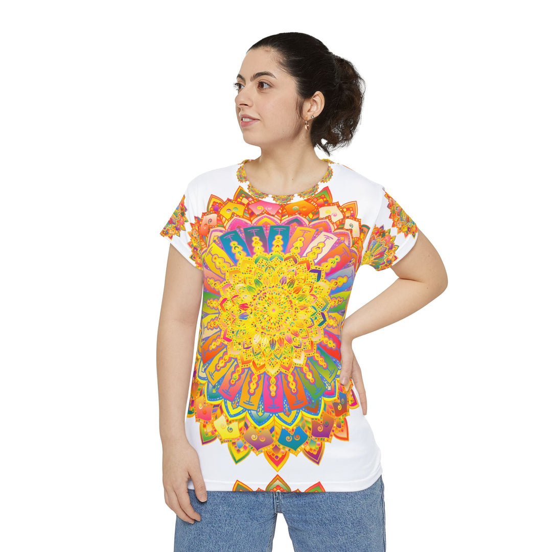 Rainbow Mandala Women's Short Sleeve T-Shirt All Over Prints - Blululi