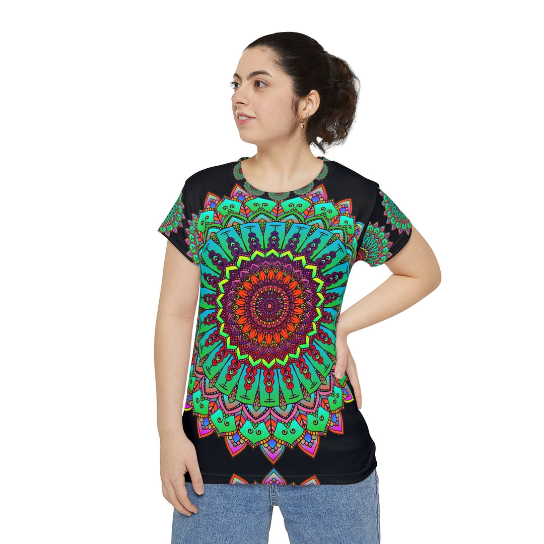 Rainbow Mandala Women's Short Sleeve T-Shirt All Over Prints - Blululi