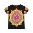 Rainbow Mandala Women's Short Sleeve T-Shirt All Over Prints - Blululi