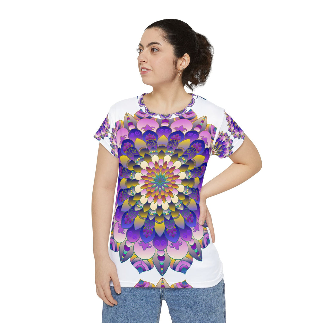 Rainbow Mandala Women's Short Sleeve T-Shirt All Over Prints - Blululi