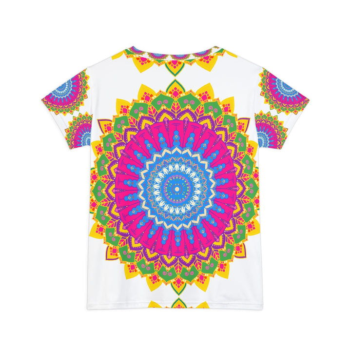 Rainbow Mandala Women's Short Sleeve T-Shirt All Over Prints - Blululi