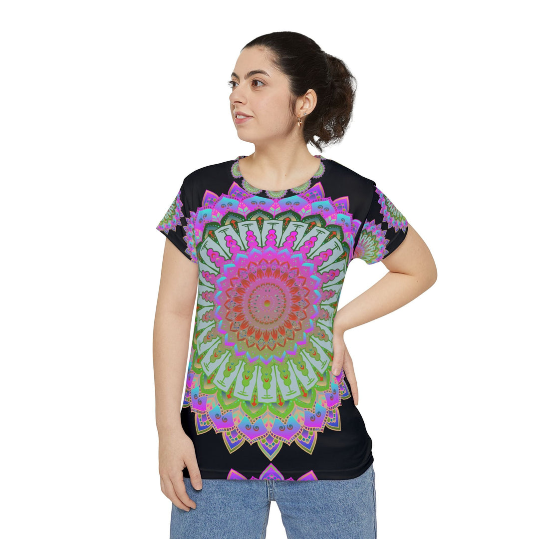 Rainbow Mandala Women's Short Sleeve T-Shirt All Over Prints - Blululi