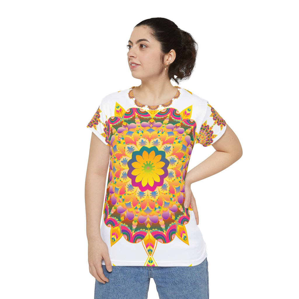 Rainbow Mandala Women's Short Sleeve T-Shirt All Over Prints - Blululi