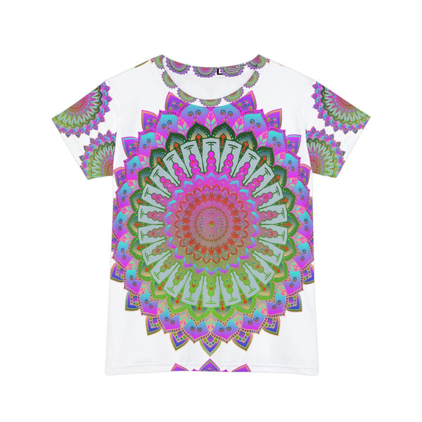 Rainbow Mandala Women's Short Sleeve T-Shirt All Over Prints - Blululi