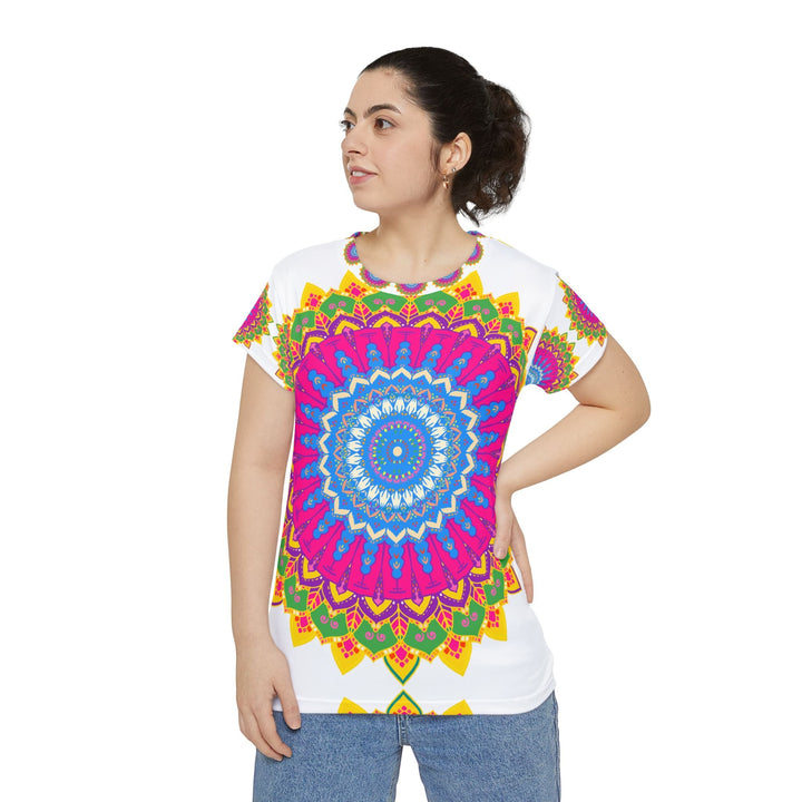 Rainbow Mandala Women's Short Sleeve T-Shirt All Over Prints - Blululi