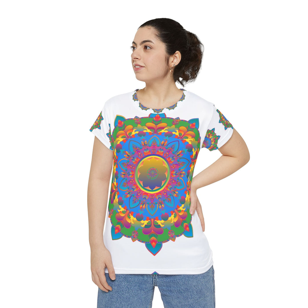 Rainbow Mandala Women's Short Sleeve T-Shirt All Over Prints - Blululi