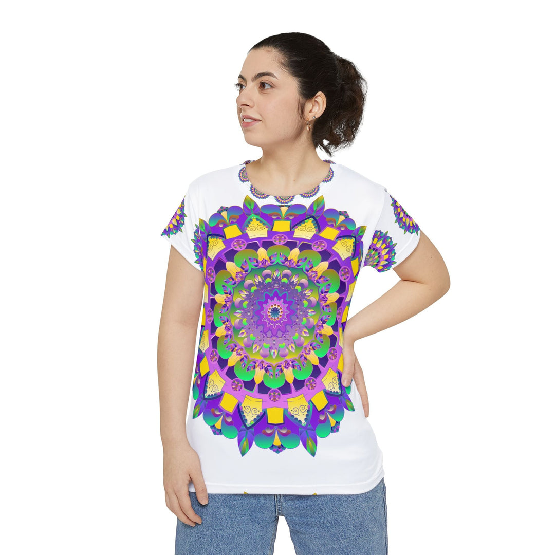 Rainbow Mandala Women's Short Sleeve T-Shirt All Over Prints - Blululi