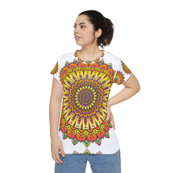 Rainbow Mandala Women's Short Sleeve T-Shirt All Over Prints - Blululi