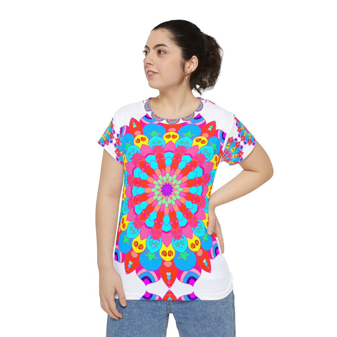 Rainbow Mandala Women's Short Sleeve T-Shirt All Over Prints - Blululi