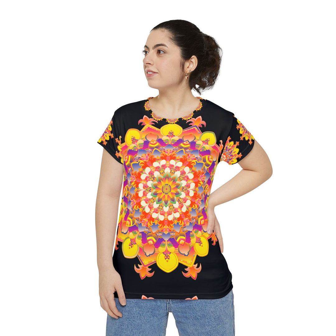 Rainbow Mandala Women's Short Sleeve T-Shirt All Over Prints - Blululi