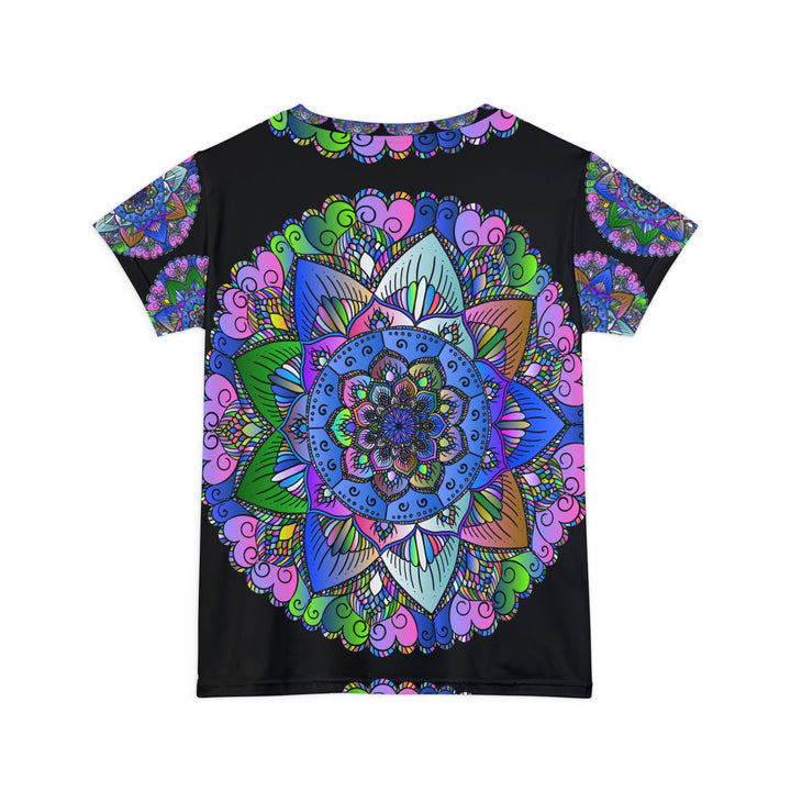 Rainbow Mandala Women's T-Shirt - Black All Over Prints - Blululi