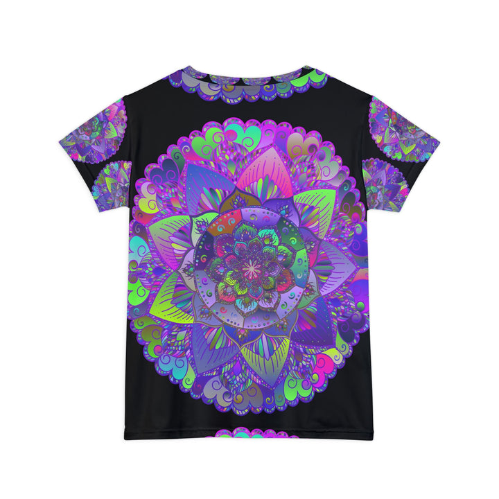 Rainbow Mandala Women's T-Shirt - Black All Over Prints - Blululi