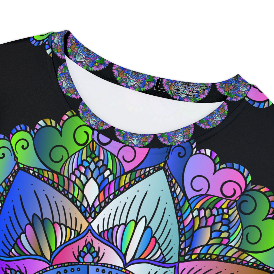 Rainbow Mandala Women's T-Shirt - Black All Over Prints - Blululi