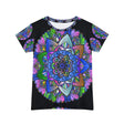 Rainbow Mandala Women's T-Shirt - Black All Over Prints - Blululi