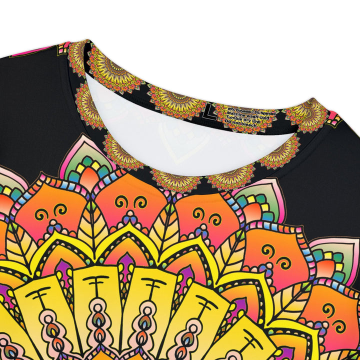 Rainbow Mandala Women's T-Shirt - Black Background All Over Prints - Blululi