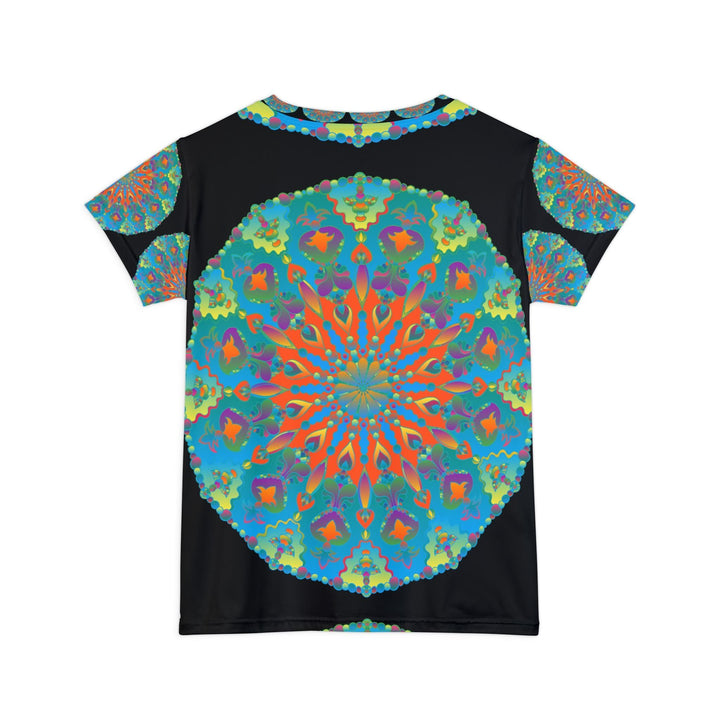 Rainbow Mandala Women's T-Shirt - Black Background All Over Prints - Blululi