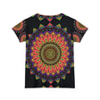 Rainbow Mandala Women's T-Shirt - Black Background All Over Prints - Blululi