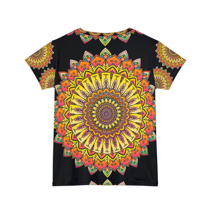 Rainbow Mandala Women's T-Shirt - Black Background All Over Prints - Blululi