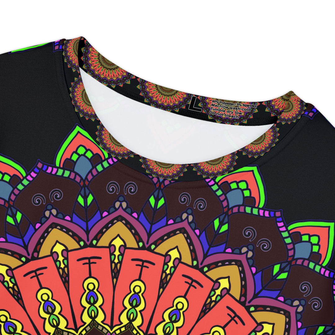 Rainbow Mandala Women's T-Shirt - Black Background All Over Prints - Blululi