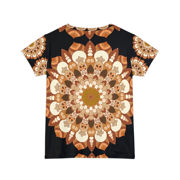 Rainbow Mandala Women's T-Shirt - Black Background All Over Prints - Blululi