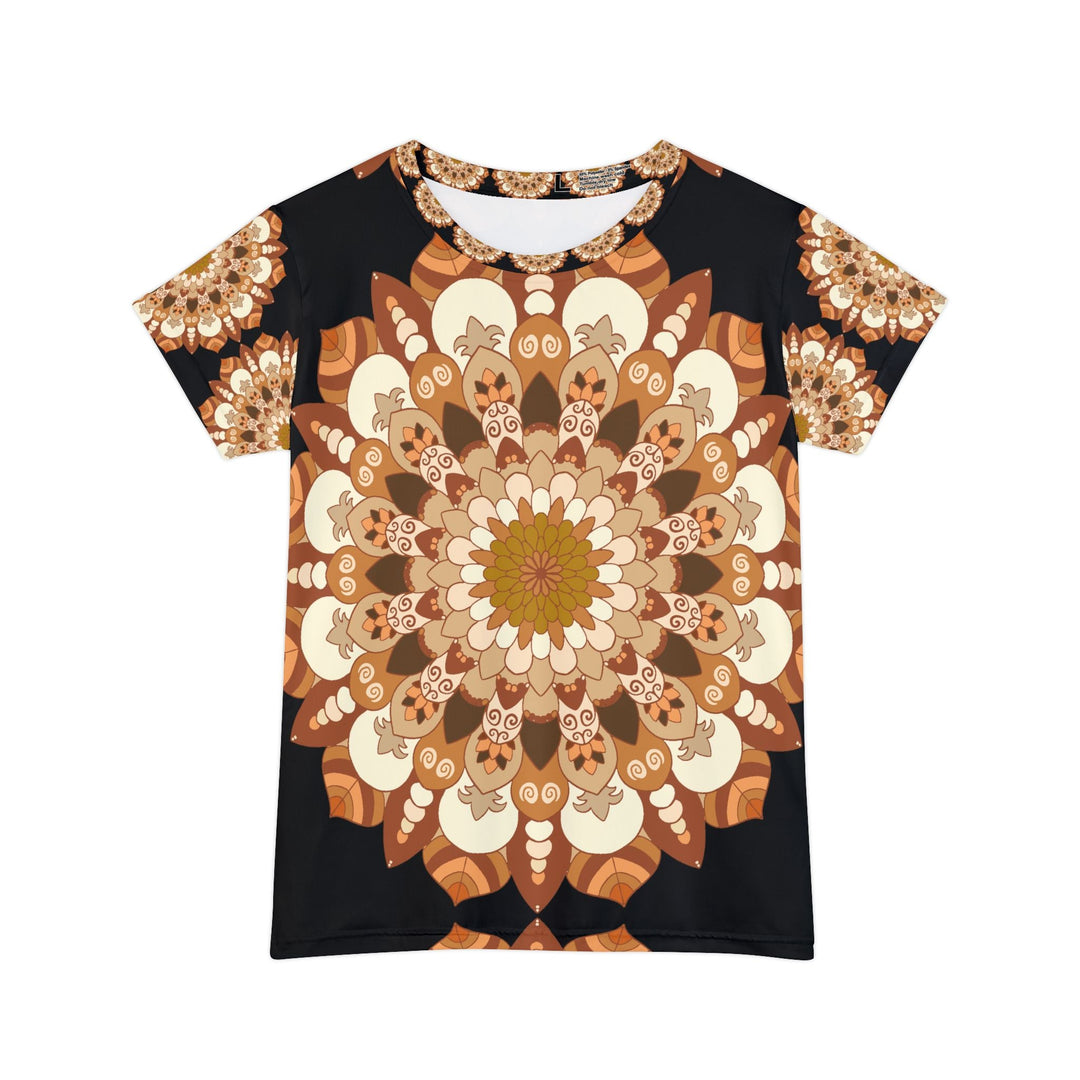 Rainbow Mandala Women's T-Shirt - Black Background All Over Prints - Blululi