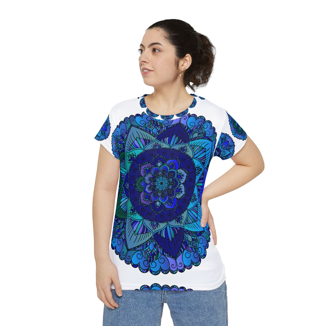 Rainbow Mandala Women's T-Shirt - Blue, Green, Purple All Over Prints - Blululi