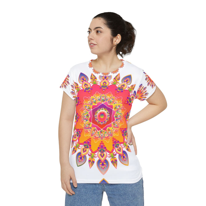 Rainbow Mandala Women's T-Shirt - Boho Art All Over Prints - Blululi