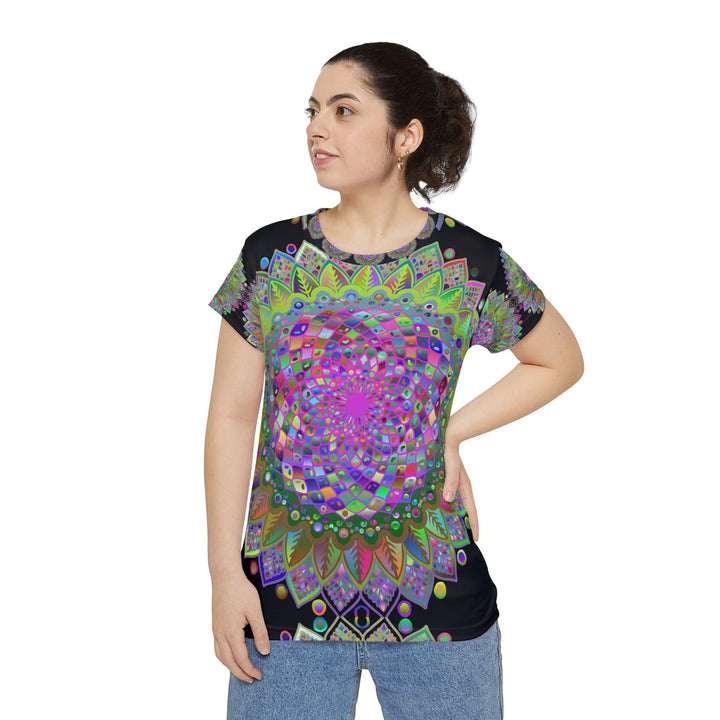 Rainbow Mandala Women's T-Shirt - Boho Art All Over Prints - Blululi