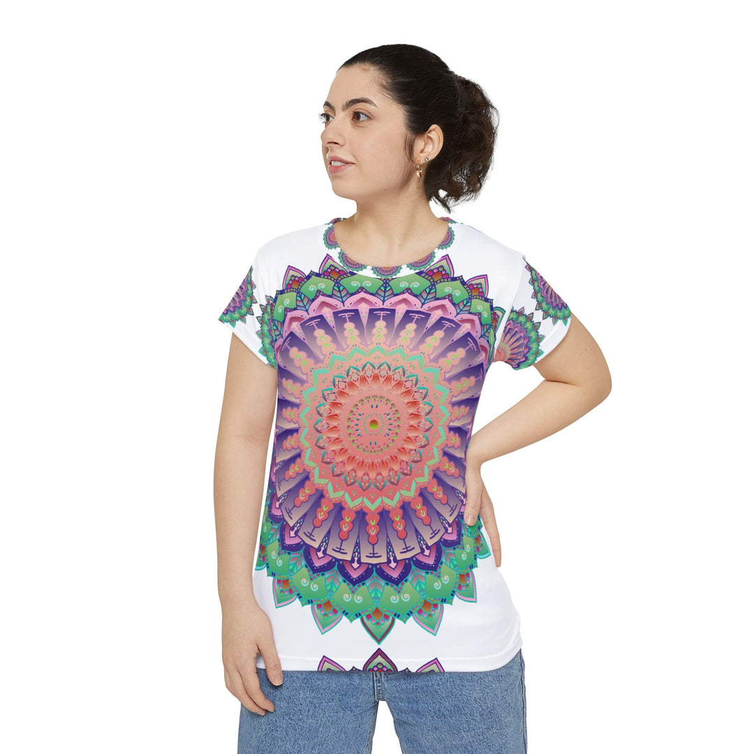 Rainbow Mandala Women's T-Shirt - Colorful Art All Over Prints - Blululi