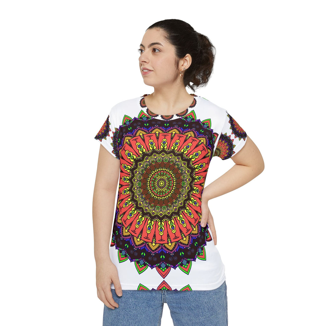 Rainbow Mandala Women's T-Shirt - Colorful Boho Design All Over Prints - Blululi