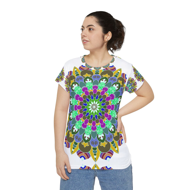 Rainbow Mandala Women's T-Shirt - Colorful & Intricate All Over Prints - Blululi