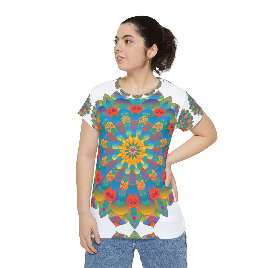 Rainbow Mandala Women's T-Shirt - Colorful & Intricate All Over Prints - Blululi