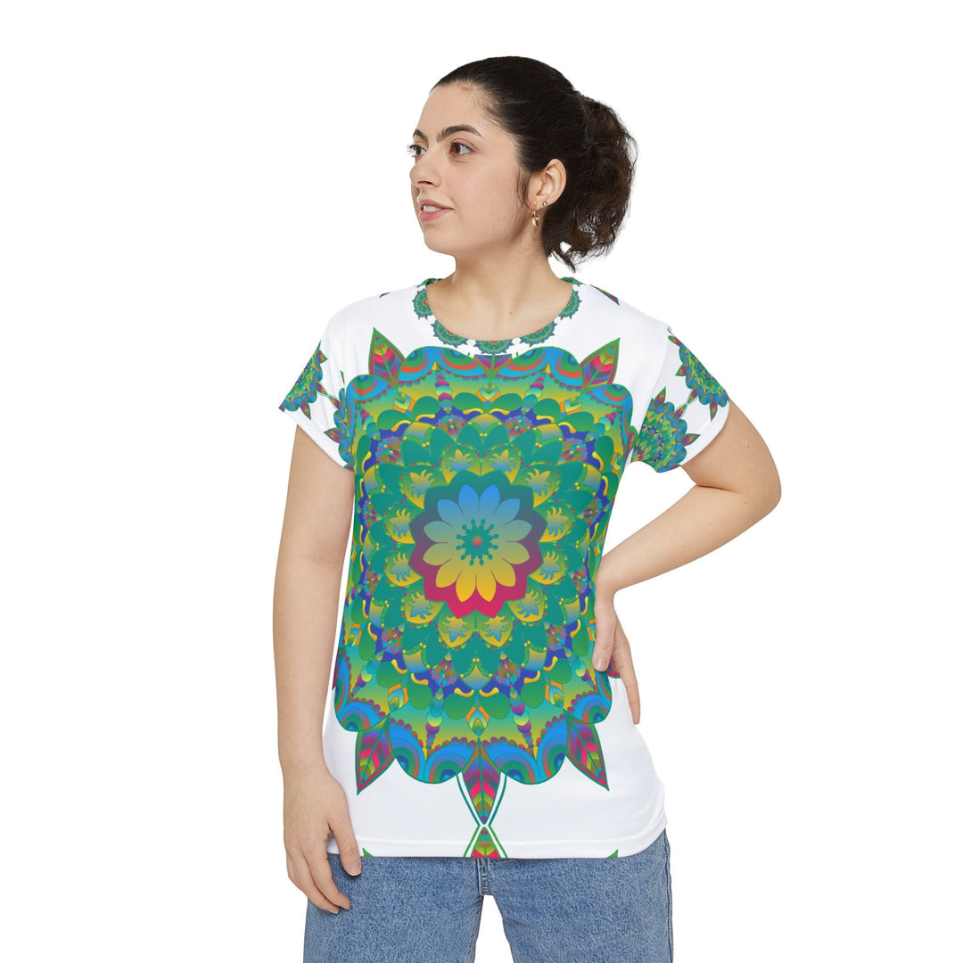 Rainbow Mandala Women's T-Shirt - Colorful & Intricate All Over Prints - Blululi