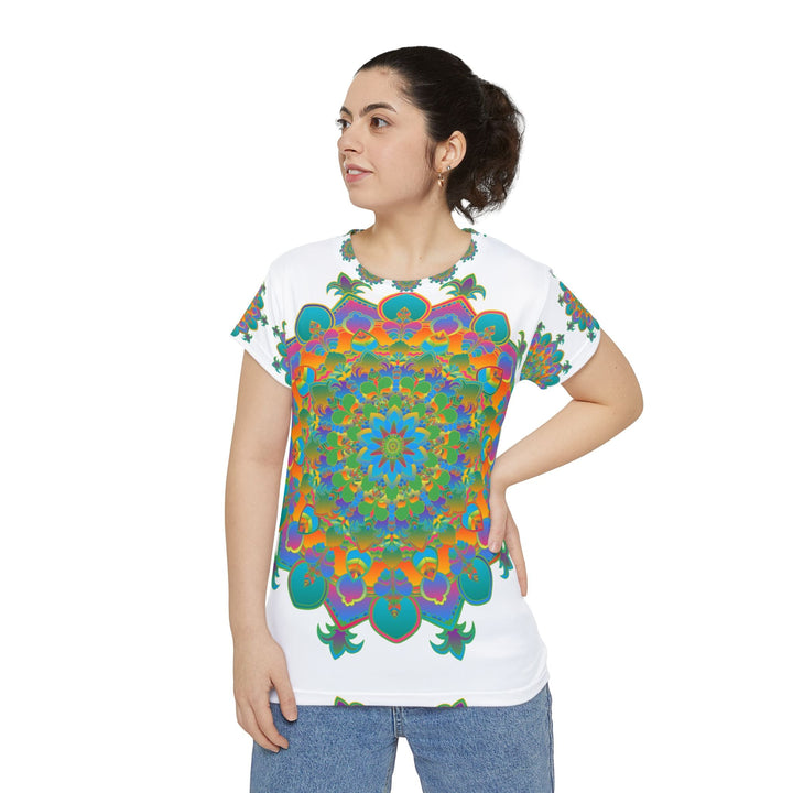 Rainbow Mandala Women's T-Shirt - Floral Art All Over Prints - Blululi